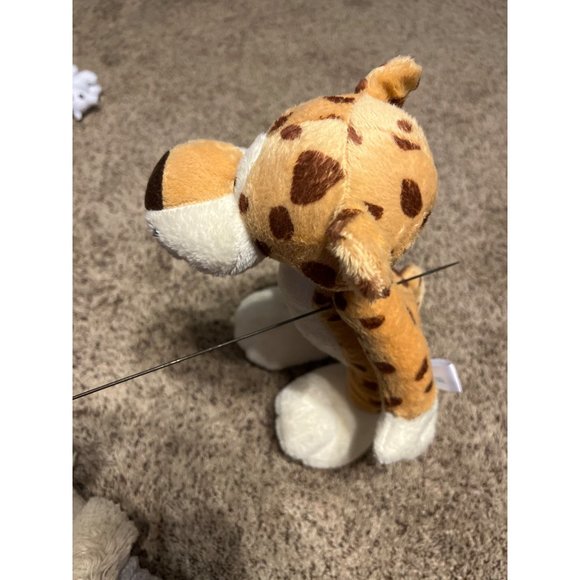 SKM Enterprises Inc Leopard Kids 13" White Beige Brown Standing Plush Cuddly - Picture 3 of 8